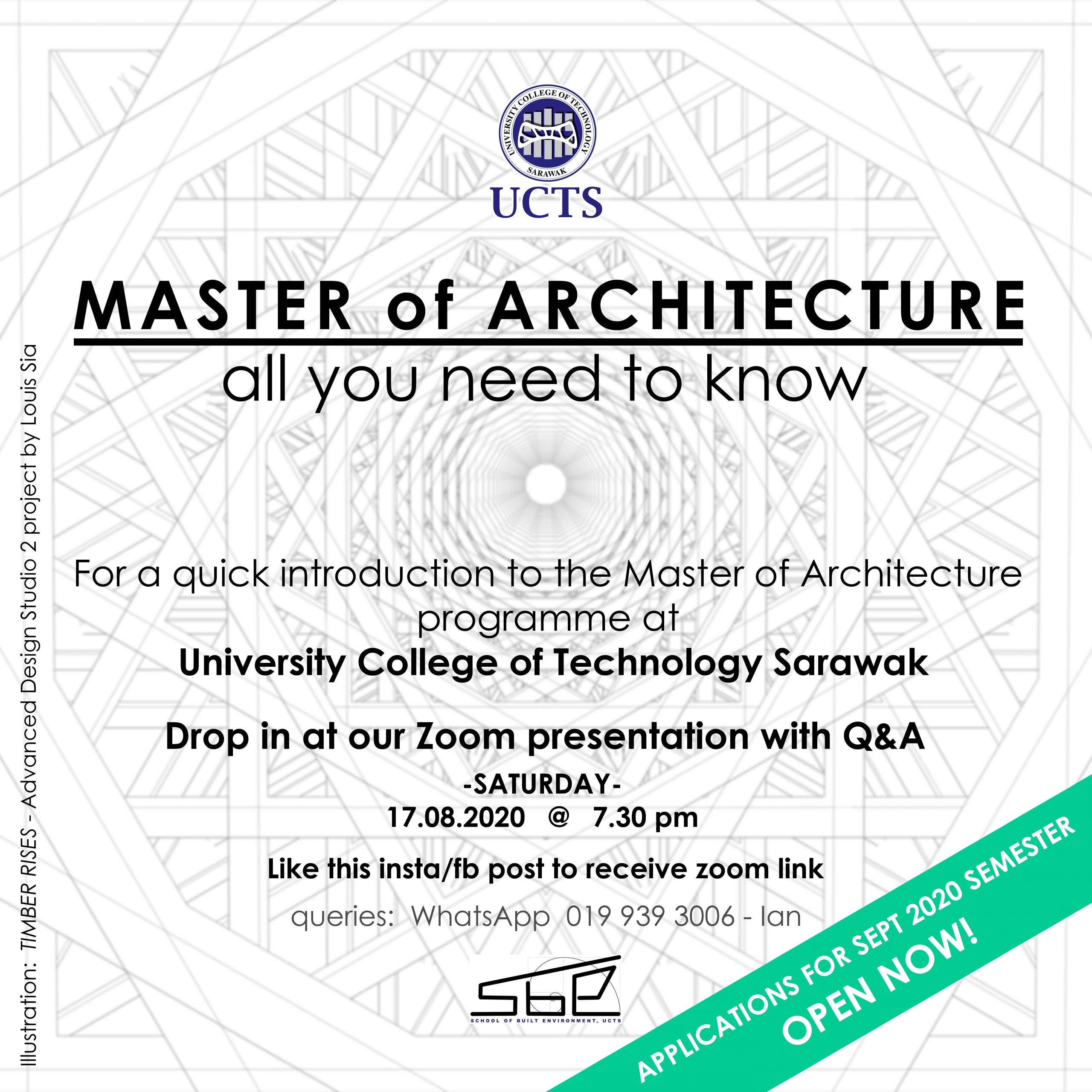 MASTERS Of ARCHITECTURE INTRODUCTION 2020 - SBE